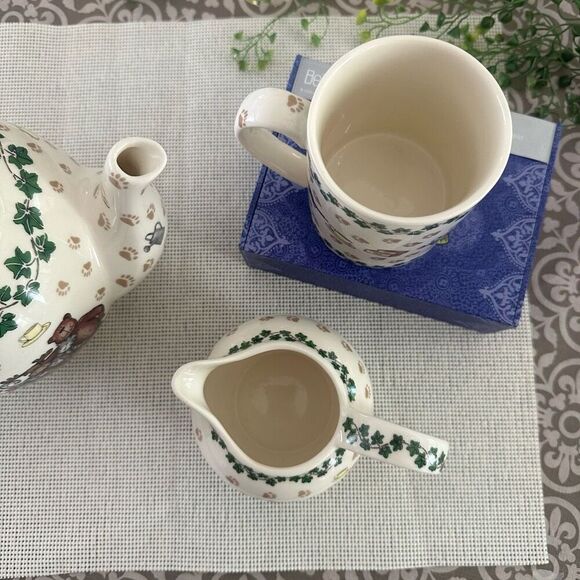 Boyds Bears Paul Cardew 25th Anniversary Porcelain Teapot, Mug and Creamer Lot - Picture 3 of 9